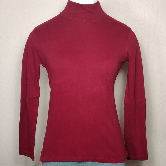 Karen Scott Tops - Karen Scott Womens Mock Neck Long Sleeve T-Shirt